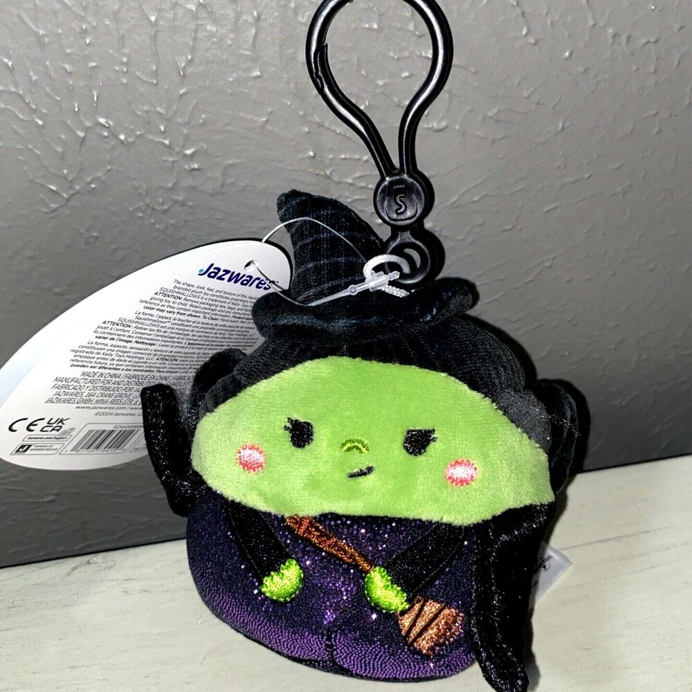 Squishmallows WICKED Elphaba 3.5" Clip On MINI Plush NEW Witch Wizard of Oz